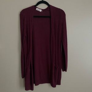 Burgundy Cardigan — Size M